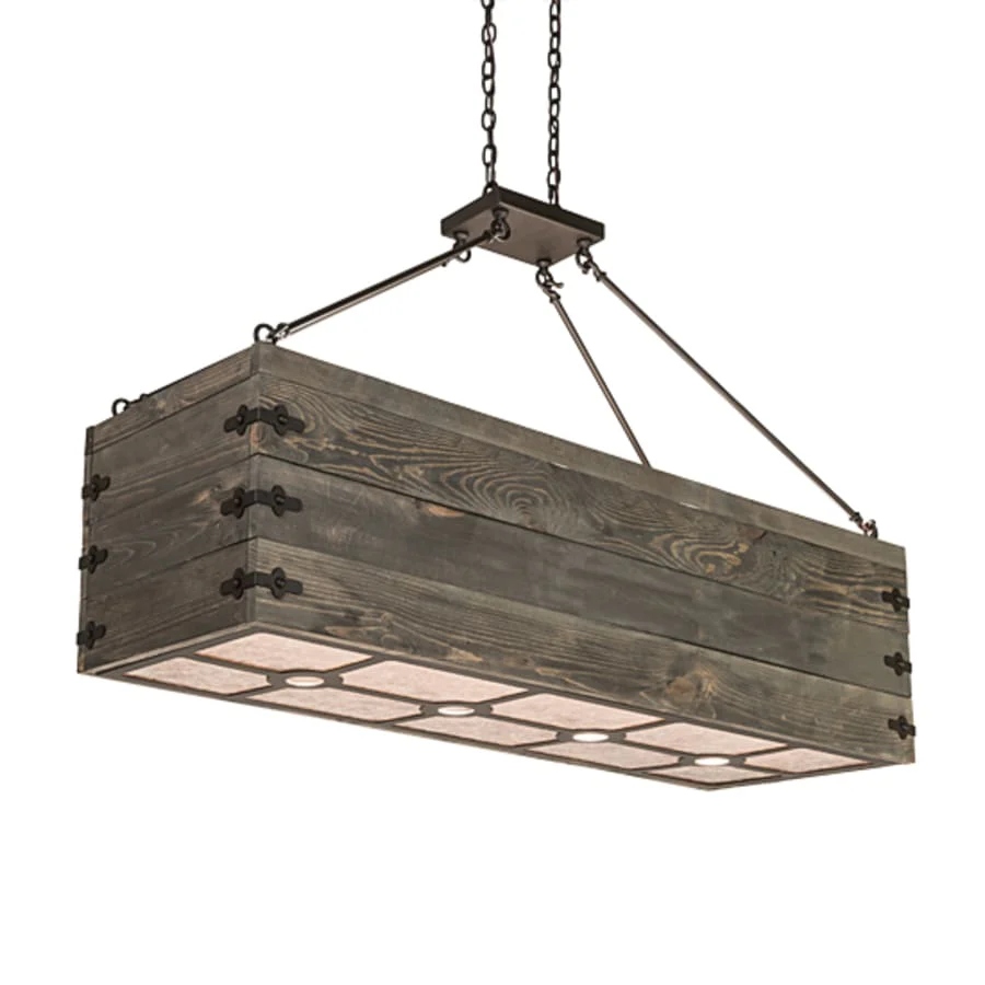 Meyda Tiffany 8 Light 61" Wide Wood Linear Pendant - Image 2