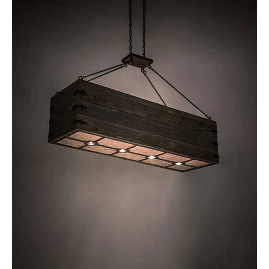 Meyda Tiffany 8 Light 61" Wide Wood Linear Pendant - Image 3