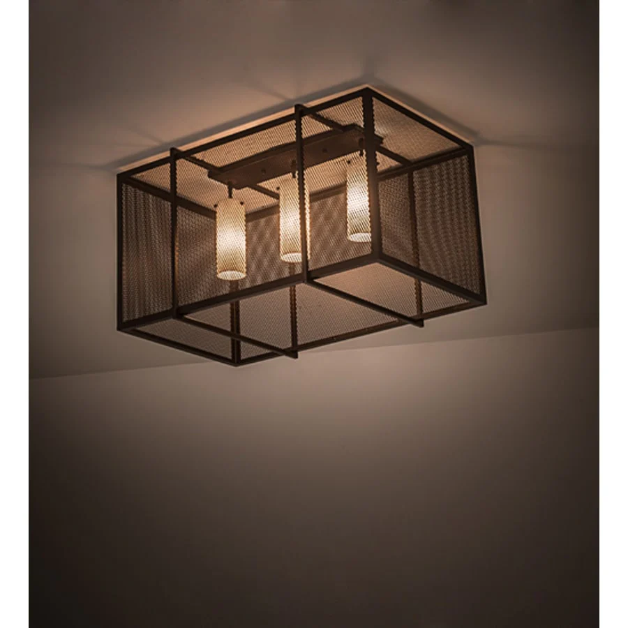 Meyda Tiffany Kitzi Golpe 3 Light 32" Wide Flush Mount Ceiling Fixture - Image 2
