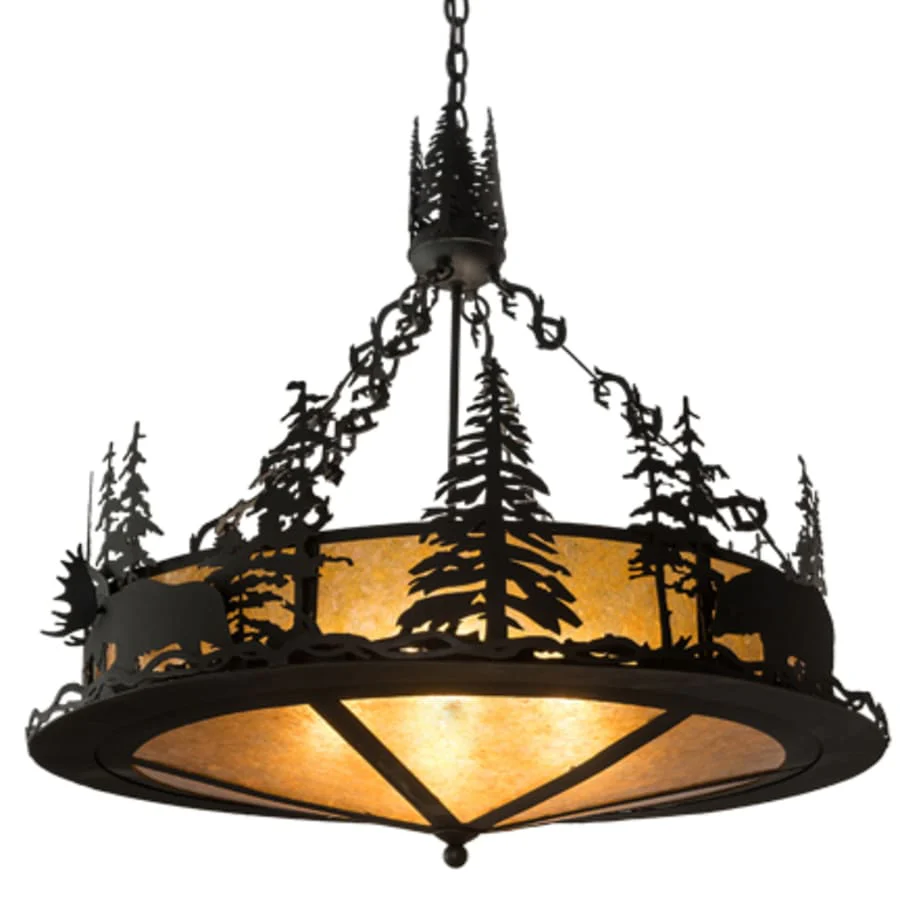 Meyda Tiffany 4 Light 34" Wide Abstract Pendant - Image 1