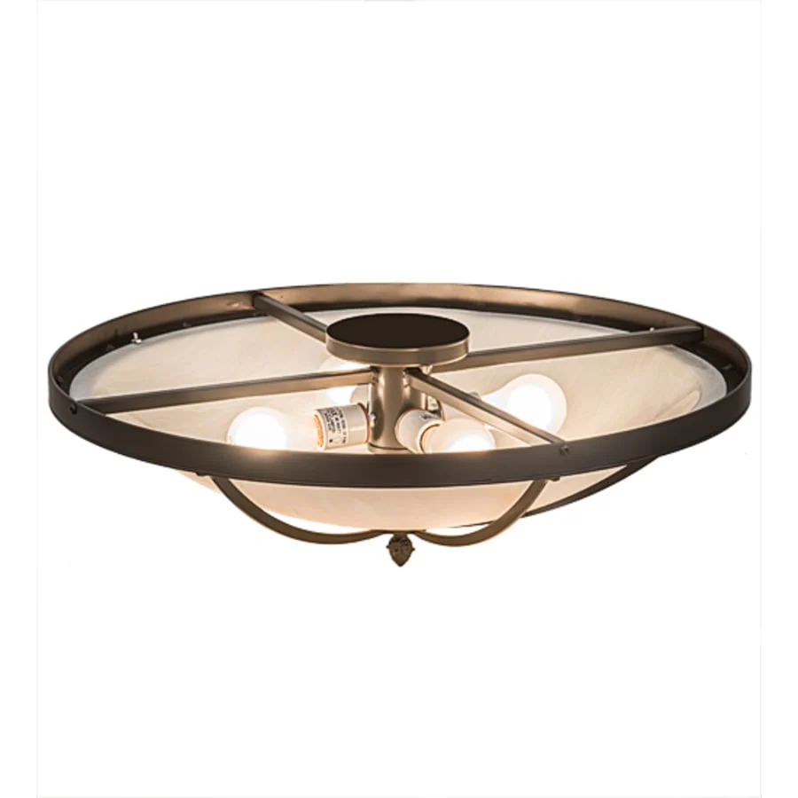 Meyda Tiffany Dominga 4 Light 24" Wide Flush Mount Bowl Ceiling Fixture - Oil Rubbed Bronze Finish - Image 3