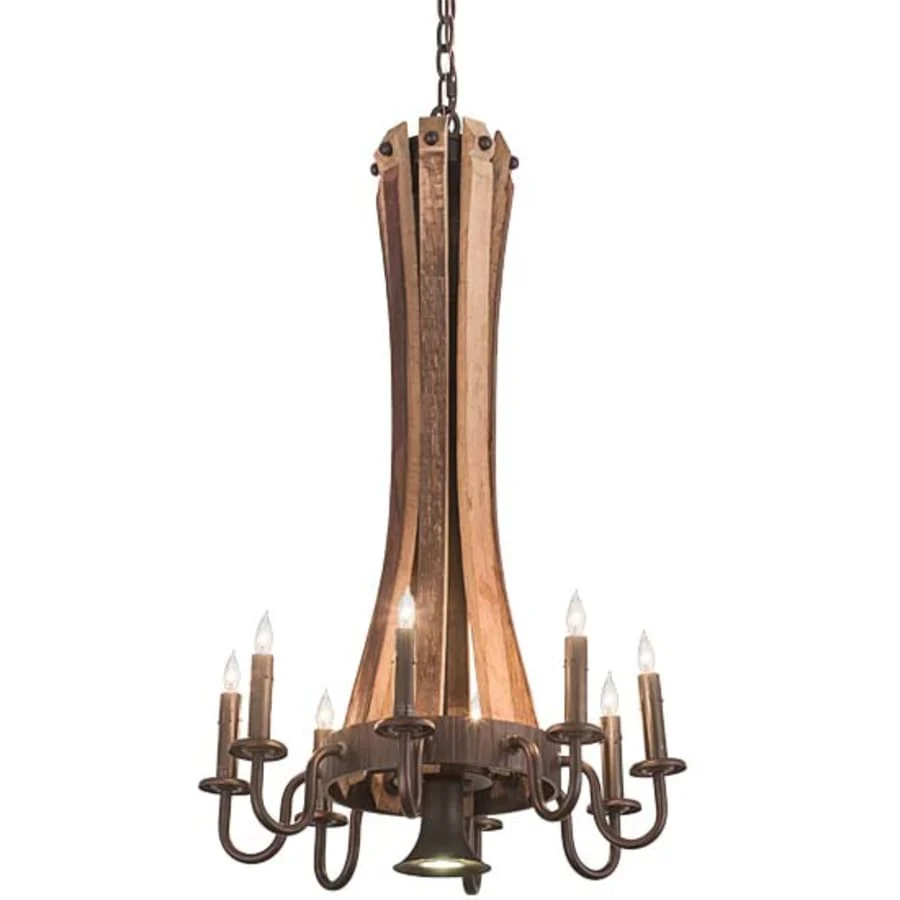 Meyda Tiffany Barrel Stave Madera 9 Light 20" Wide Taper Candle Style Chandelier - Image 1