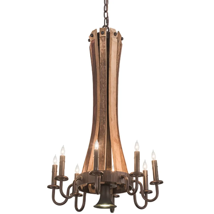 Meyda Tiffany Barrel Stave Madera 9 Light 20" Wide Taper Candle Style Chandelier - Image 2