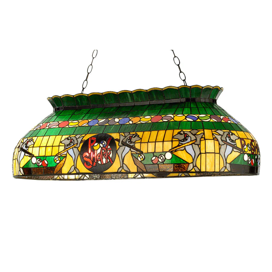Meyda Tiffany Pool Shark 6 Light 40" Wide Billiard Chandelier with Tiffany Glass Shade - Image 1