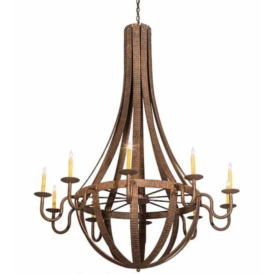 Meyda Tiffany Barrel Stave 10 Light 54" Wide Taper Candle Style Chandelier - Image 1