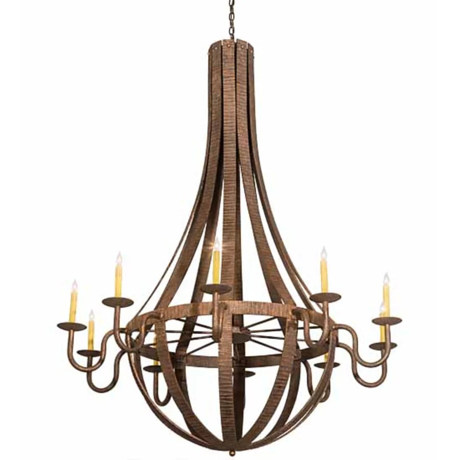 Meyda Tiffany Barrel Stave 10 Light 54" Wide Taper Candle Style Chandelier - Image 2