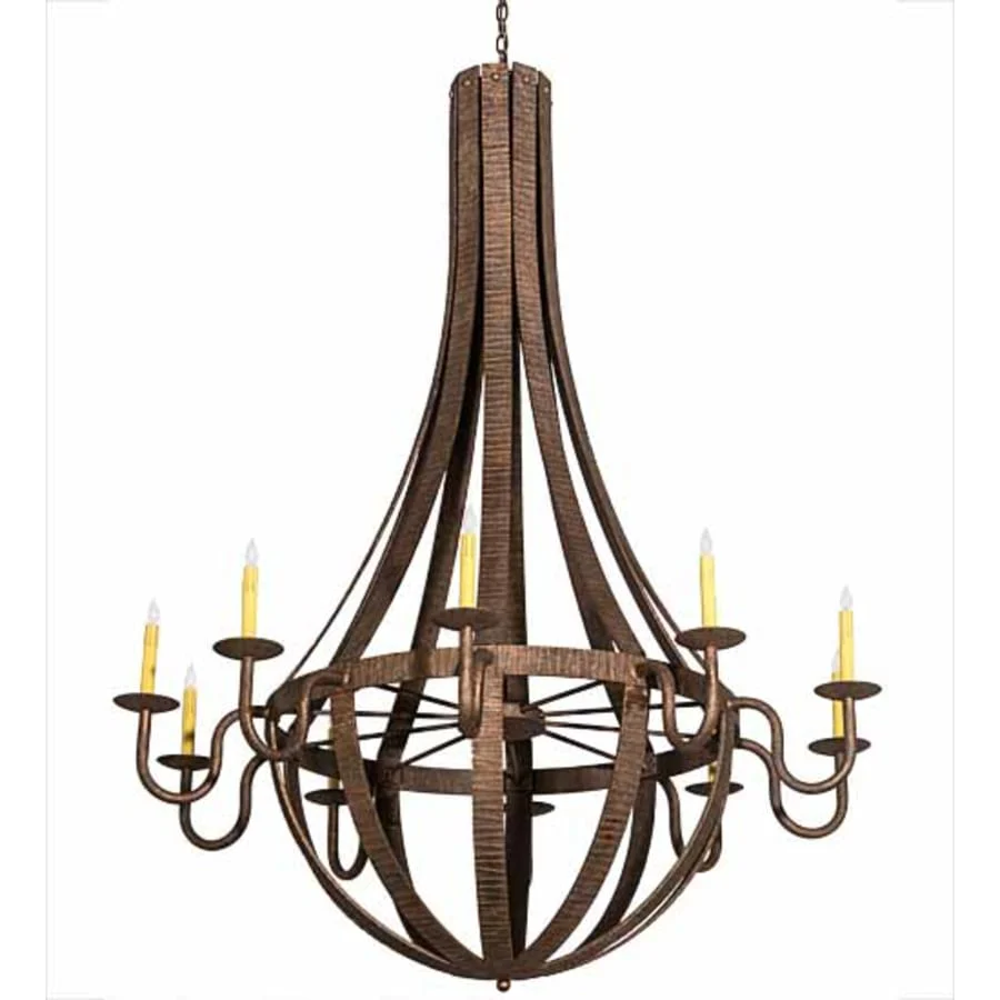 Meyda Tiffany Barrel Stave 10 Light 54" Wide Taper Candle Style Chandelier - Image 3
