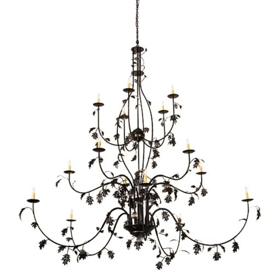 Meyda Tiffany Oak Leaf 15 Light 96" Wide Taper Candle Style Chandelier - Image 1