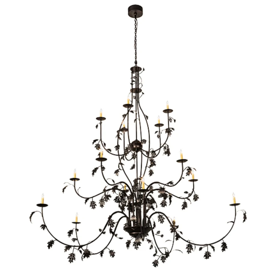 Meyda Tiffany Oak Leaf 15 Light 96" Wide Taper Candle Style Chandelier - Image 2