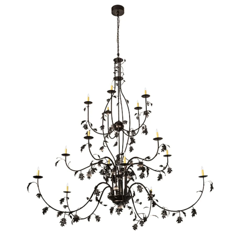 Meyda Tiffany Oak Leaf 15 Light 96" Wide Taper Candle Style Chandelier - Image 3