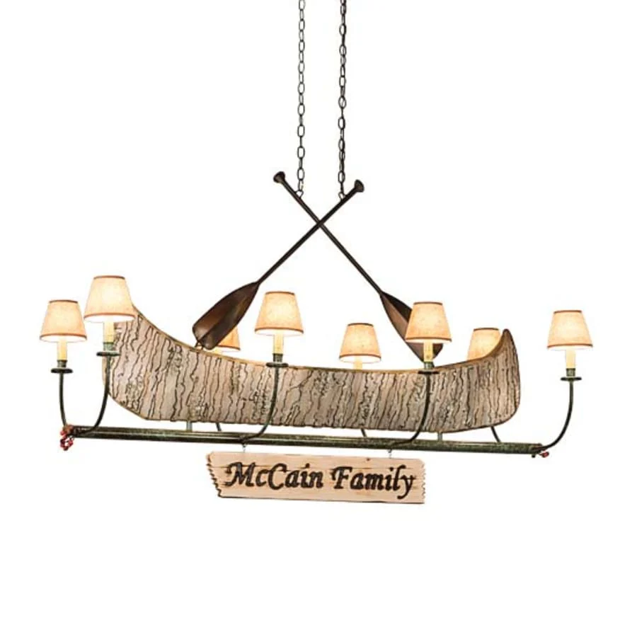 Meyda Tiffany Personalized Canoe 8 Light 57" Wide Linear Chandelier - Image 1