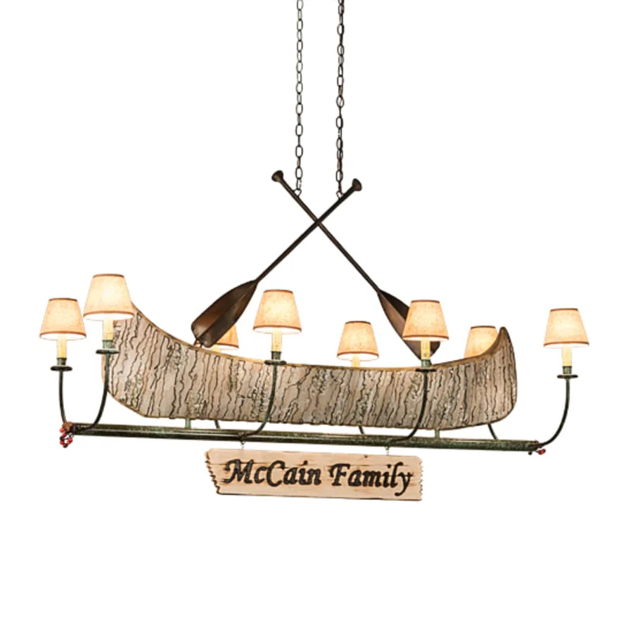Meyda Tiffany Personalized Canoe 8 Light 57" Wide Linear Chandelier - Image 2