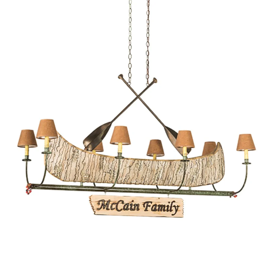 Meyda Tiffany Personalized Canoe 8 Light 57" Wide Linear Chandelier - Image 3