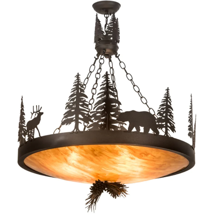 Meyda Tiffany 4 Light 30" Wide Abstract Pendant - Image 1