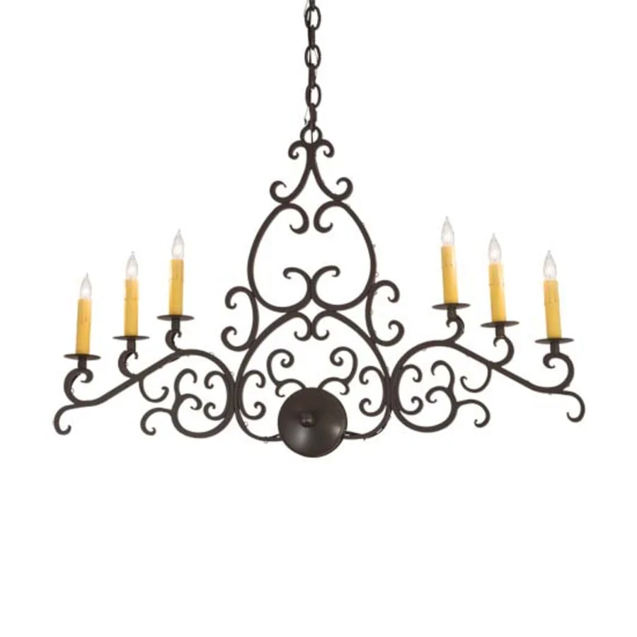 Meyda Tiffany Long Meredith 6 Light 36" Wide Taper Candle Linear Chandelier - Image 1