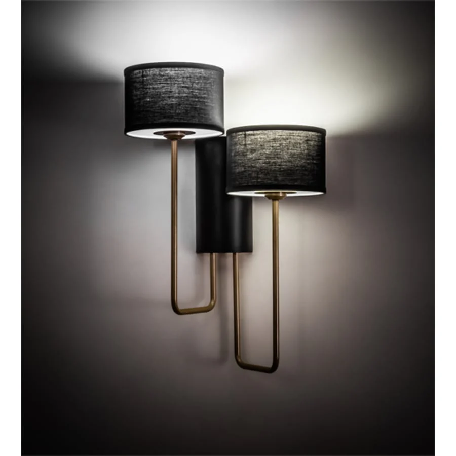 Meyda Tiffany Cilindro Duet 2 Light 25" Tall Wall Sconce - Image 1
