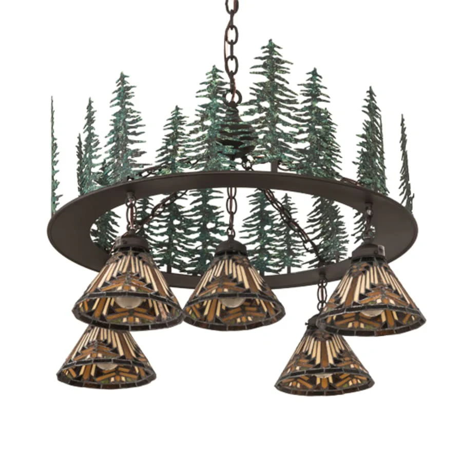 Meyda Tiffany Nuevo Mission 5 Light 34" Wide Chandelier - Image 2