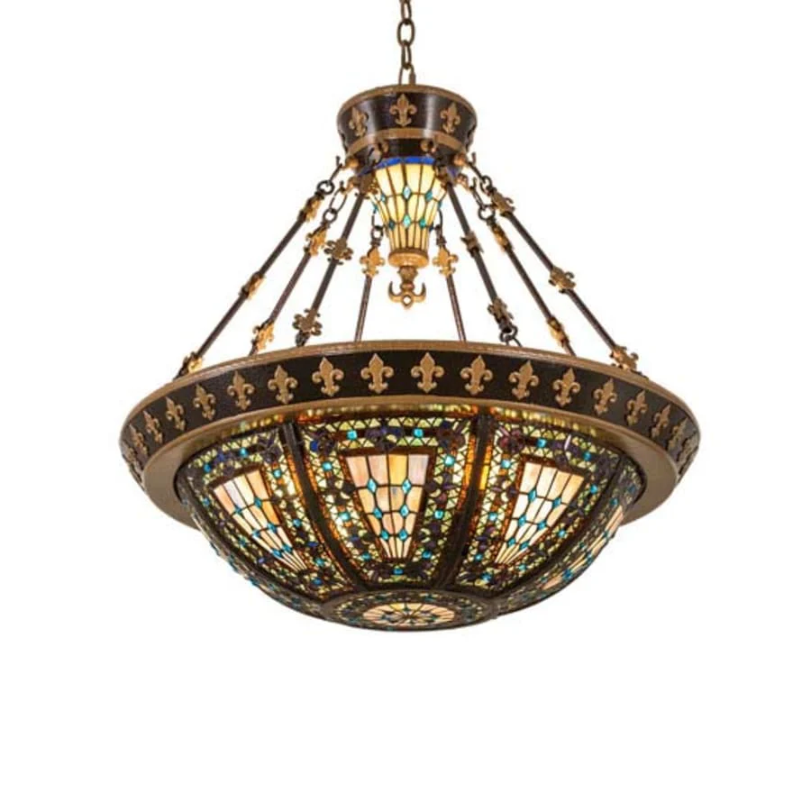 Meyda Tiffany Fleur-de-lis 4 Light 29" Wide Pendant - Image 1
