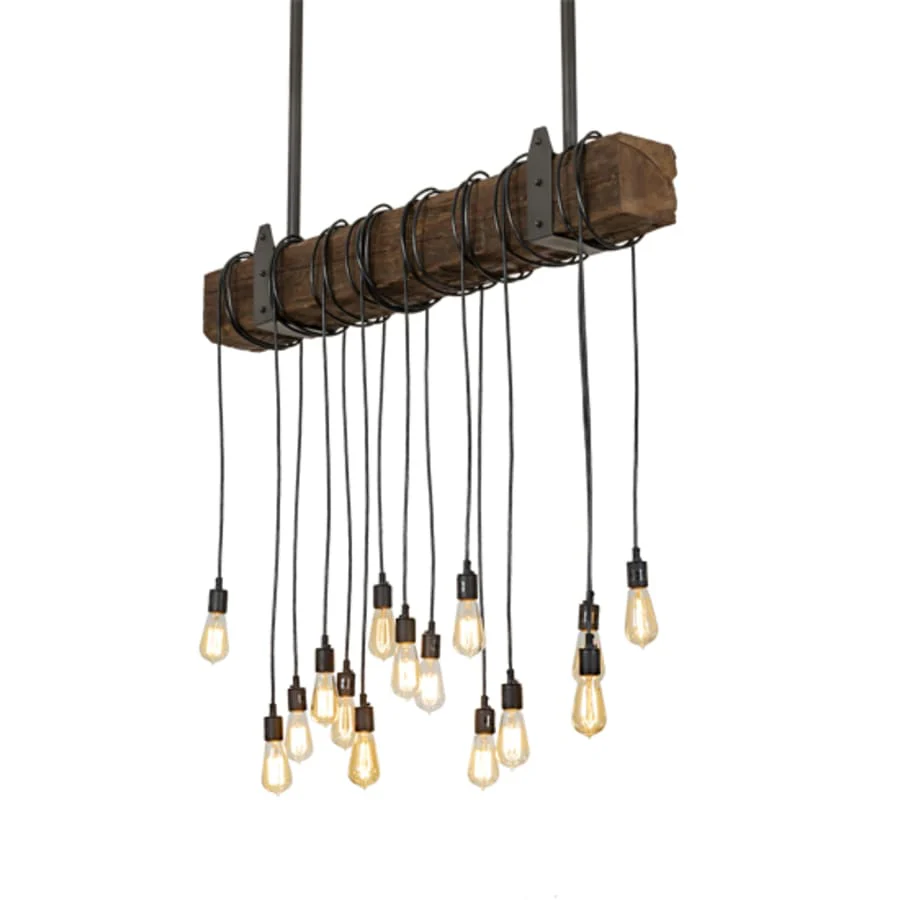 Meyda Tiffany 15 Light 48" Wide Wood Linear Pendant - Image 1