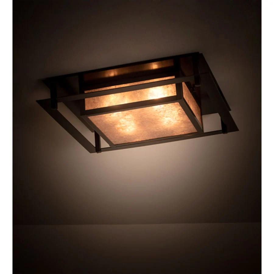 Meyda Tiffany Quezon 4 Light 34" Wide Flush Mount Square Ceiling Fixture - Timeless Bronze Finish - Image 2