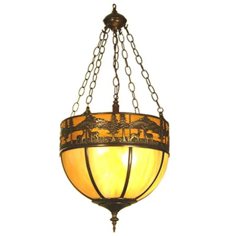 Meyda Tiffany Deer Lodge 4 Light 16" Wide Pendant - Image 1