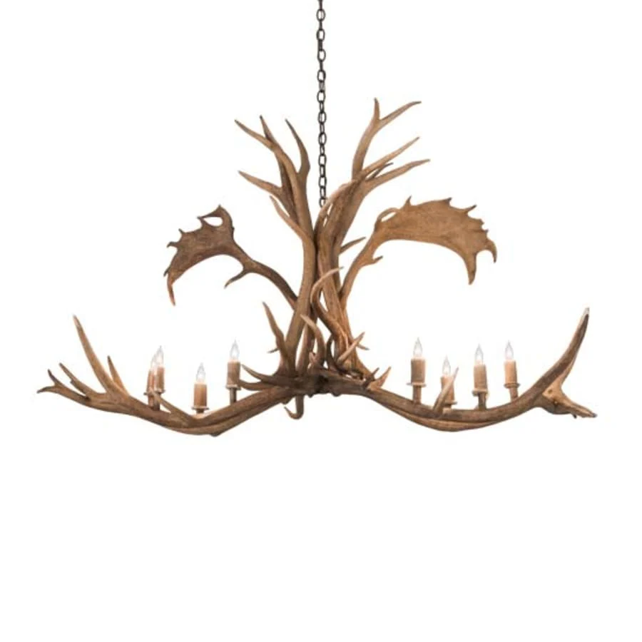 Meyda Tiffany Long Antlers Elk and Fallow Deer 8 Light 64" Wide Antler Candle Style Chandelier - Image 1