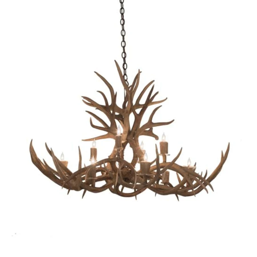 Meyda Tiffany Long Antlers Mule Deer 10 Light 38" Wide Antler Candle Style Chandelier - Image 1