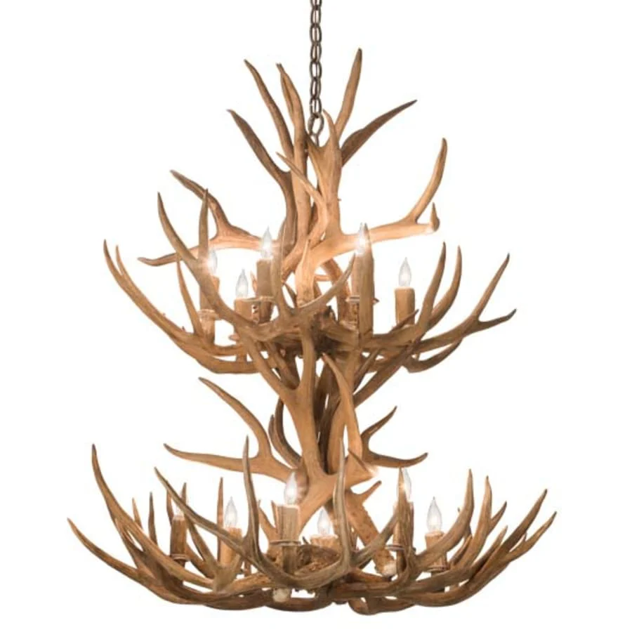 Meyda Tiffany Antlers 12 Light 34" Wide Antler Candle Style Chandelier - Image 1