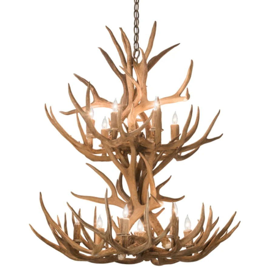 Meyda Tiffany Antlers 12 Light 34" Wide Antler Candle Style Chandelier - Image 2