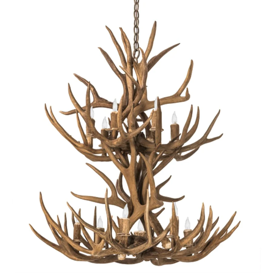 Meyda Tiffany Antlers 12 Light 34" Wide Antler Candle Style Chandelier - Image 3