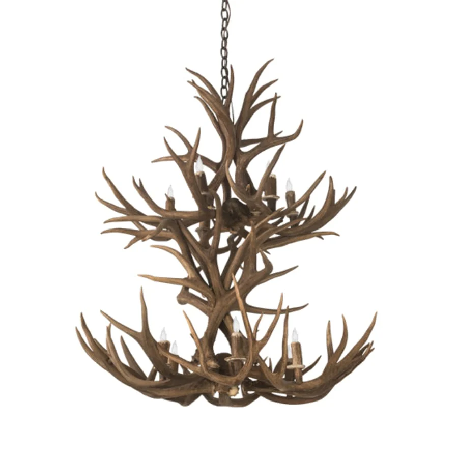 Meyda Tiffany Antlers 12 Light 36" Wide Antler Candle Style Chandelier - Image 3