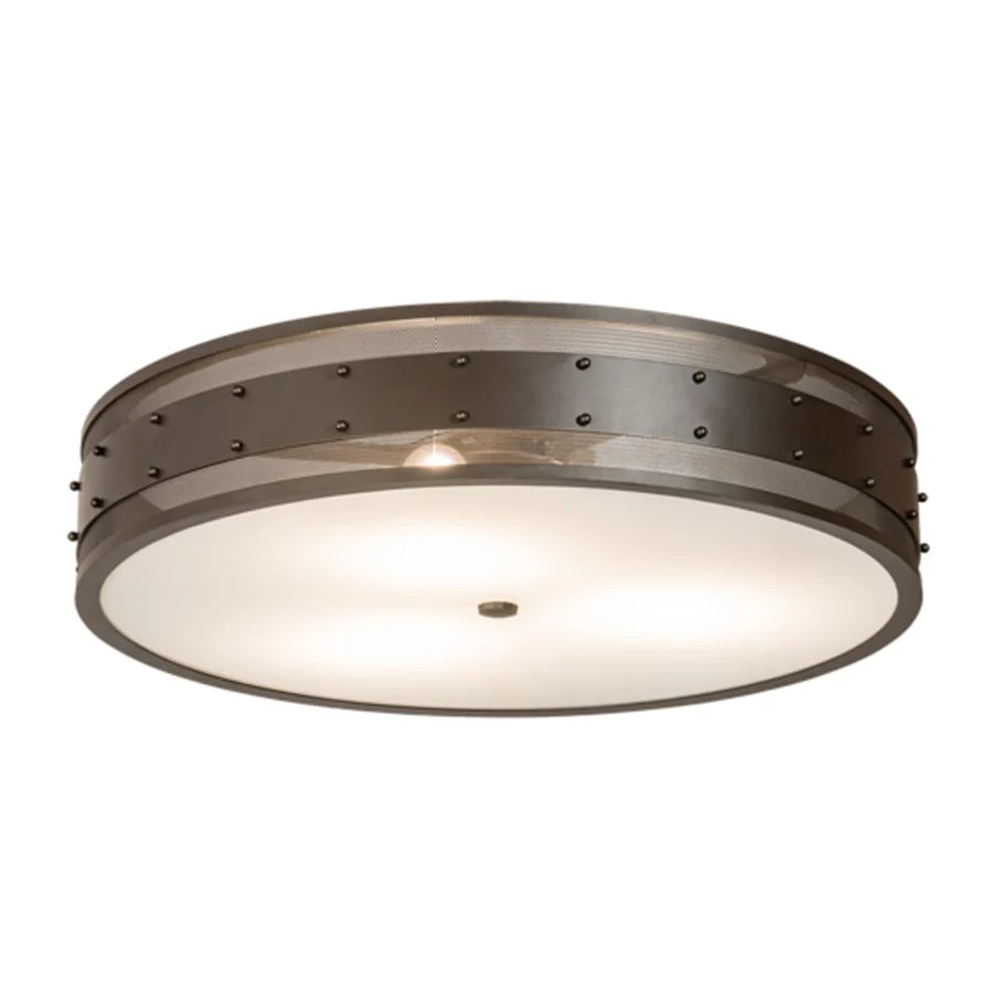 Meyda Tiffany Nolan 3 Light 30″ Wide Flush Mount Drum Ceiling Fixture