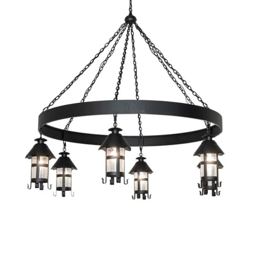 Meyda Tiffany Rutland 6 Light 66" Wide Lantern Chandelier - Image 1