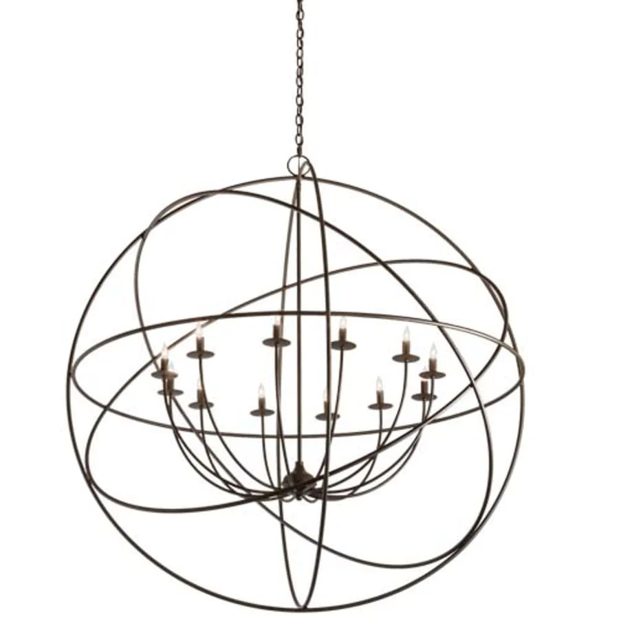 Meyda Tiffany Atom Enerjisi 12 Light 54" Wide Taper Candle Globe Chandelier - Image 1