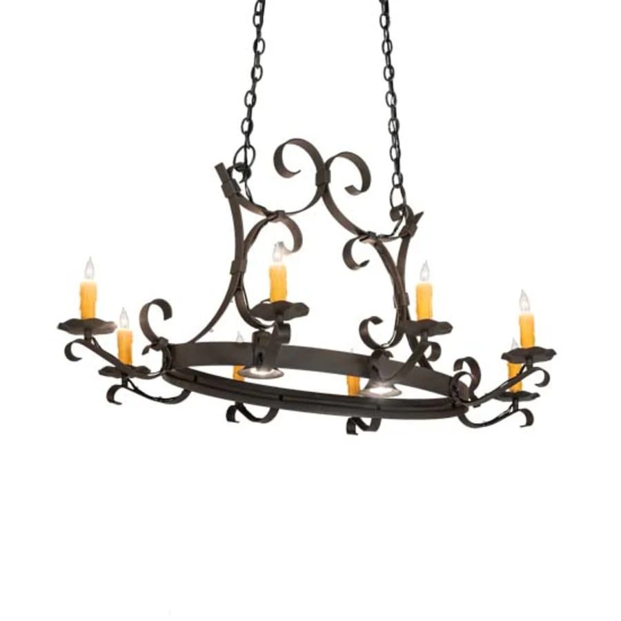 Meyda Tiffany Long Hand forged 8 Light 51" Wide Taper Candle Style Chandelier - Image 1