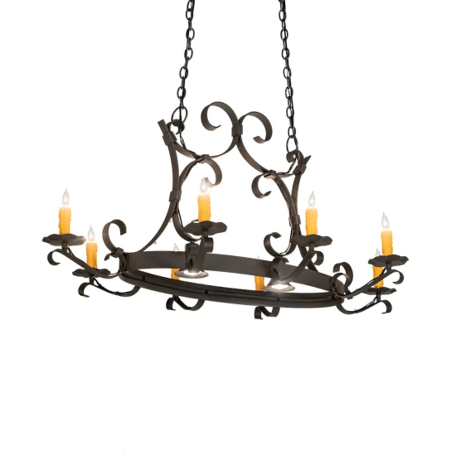 Meyda Tiffany Long Hand forged 8 Light 51" Wide Taper Candle Style Chandelier - Image 2