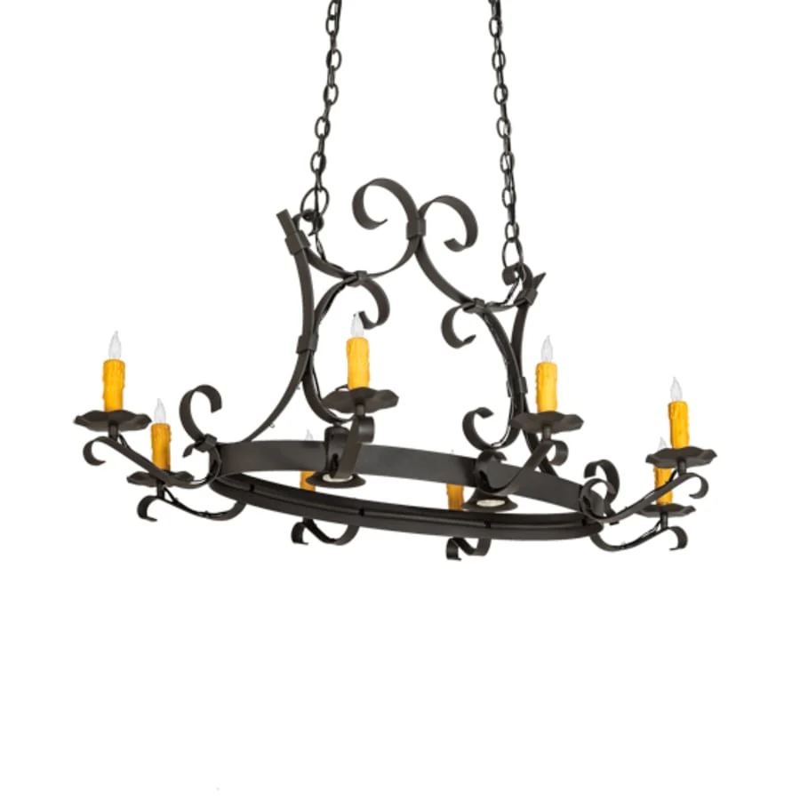 Meyda Tiffany Long Hand forged 8 Light 51" Wide Taper Candle Style Chandelier - Image 3