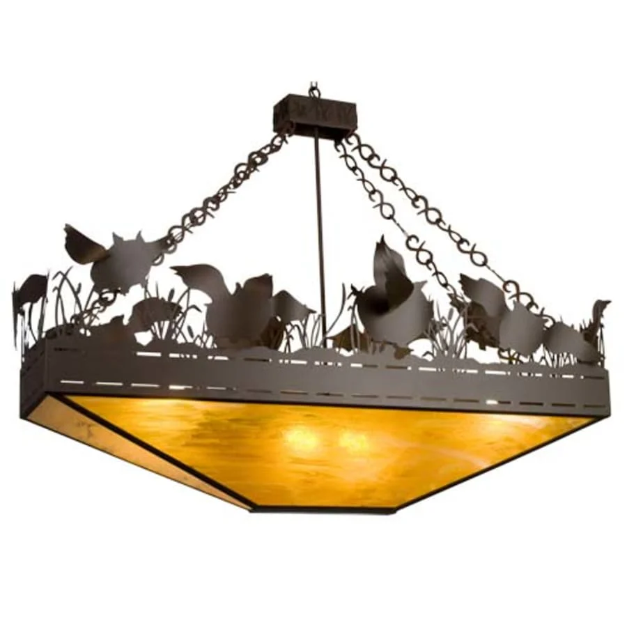 Meyda Tiffany Flying Pigs 6 Light 64" Wide Linear Pendant - Image 1