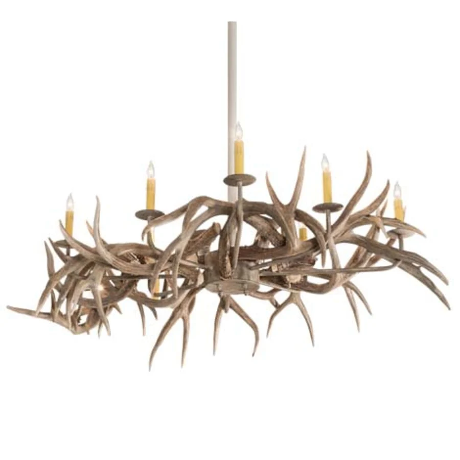 Meyda Tiffany Long Antlers Elk 8 Light 30" Wide Antler Candle Style Chandelier - Image 1