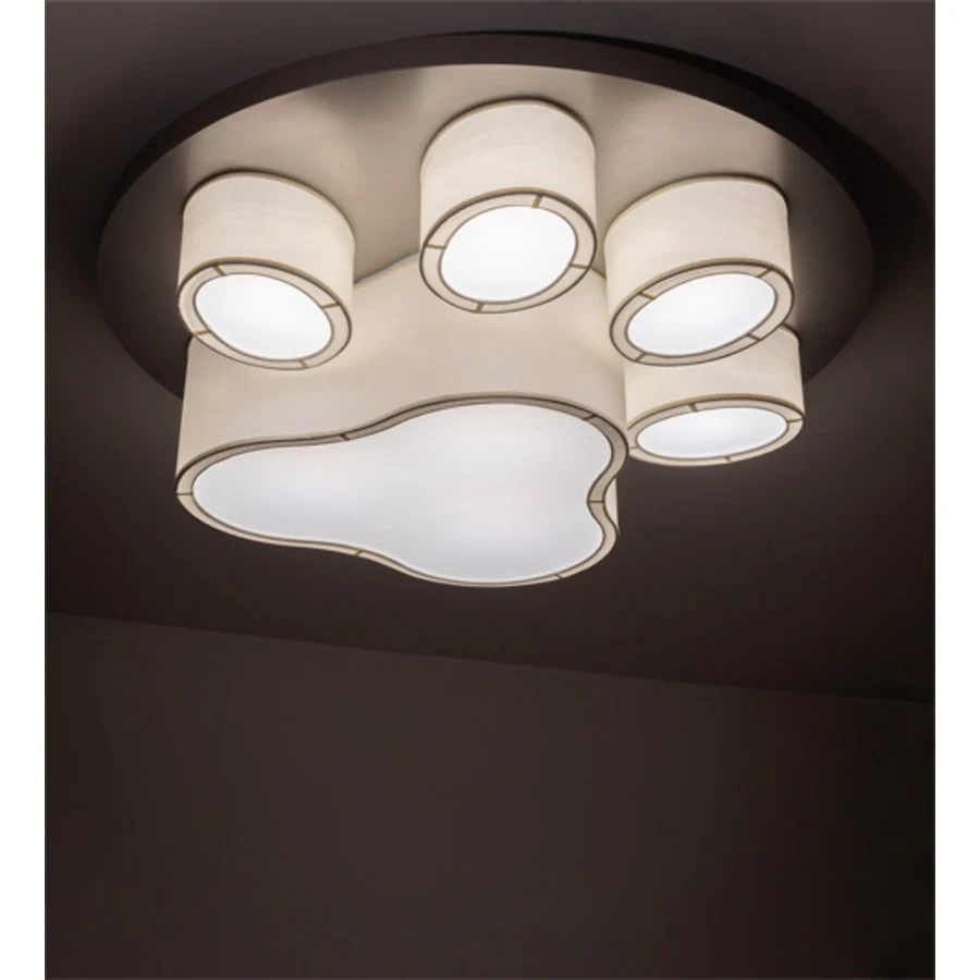 Meyda Tiffany MSU Pawprints 48" Wide LED Flush Mount Ceiling Fixture - Image 2
