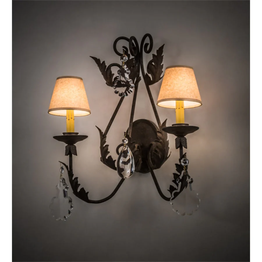 Meyda Tiffany French Elegance 2 Light 22" Tall Wall Sconce - Image 1