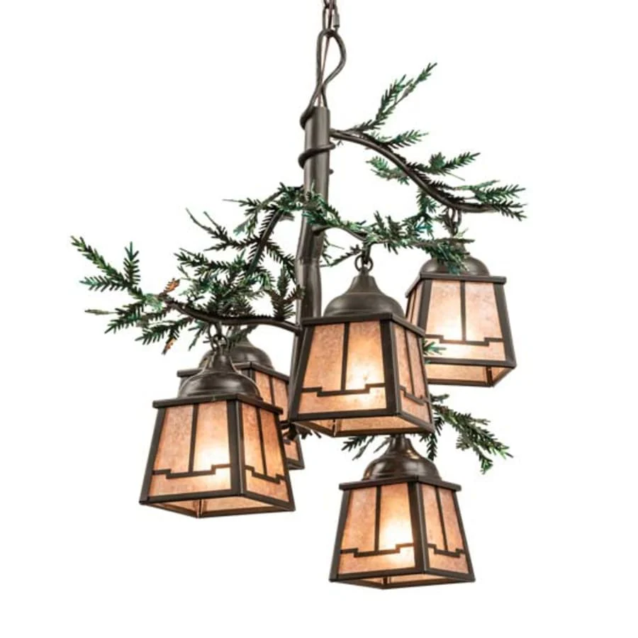 Meyda Tiffany Pine Branch 5 Light 28" Wide Chandelier - Image 1