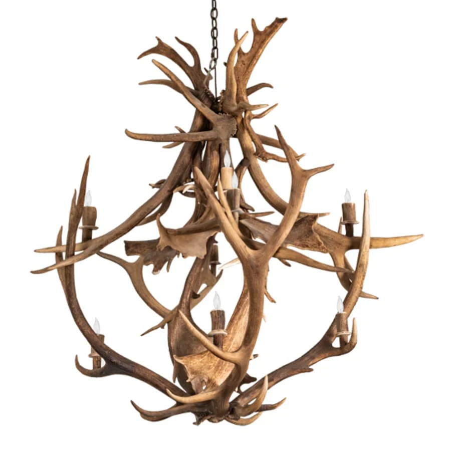 Meyda Tiffany Antlers 10 Light 55" Wide Antler Candle Style Chandelier - Image 3