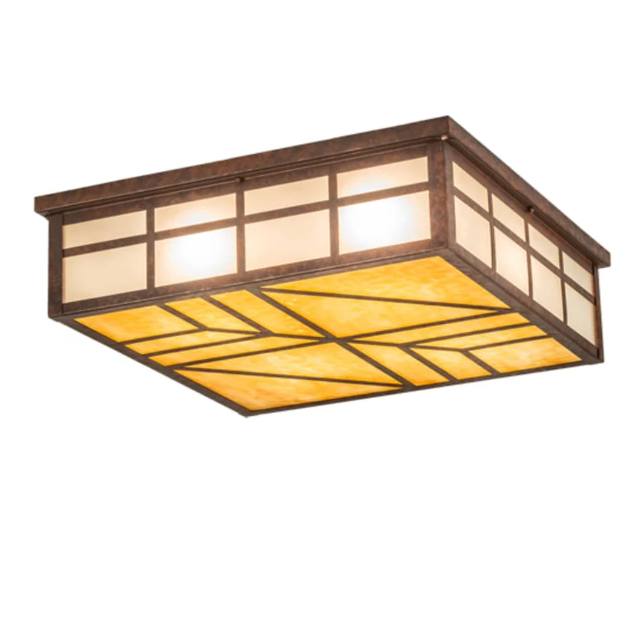 Meyda Tiffany Santa Fe 4 Light 39" Wide Flush Mount Square Ceiling Fixture - Image 1