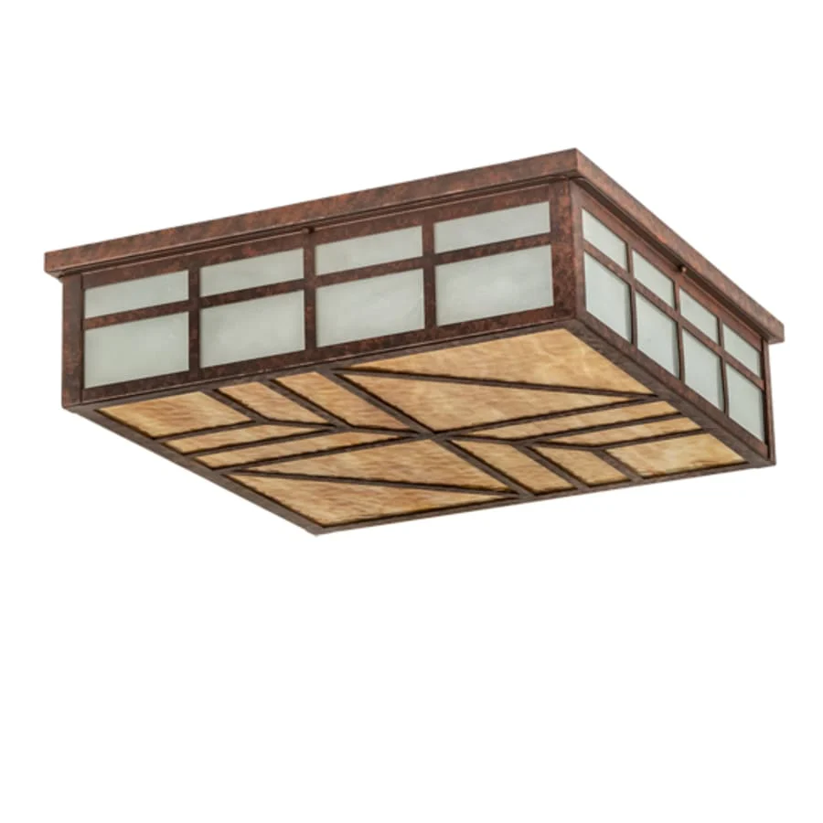 Meyda Tiffany Santa Fe 4 Light 39" Wide Flush Mount Square Ceiling Fixture - Image 3
