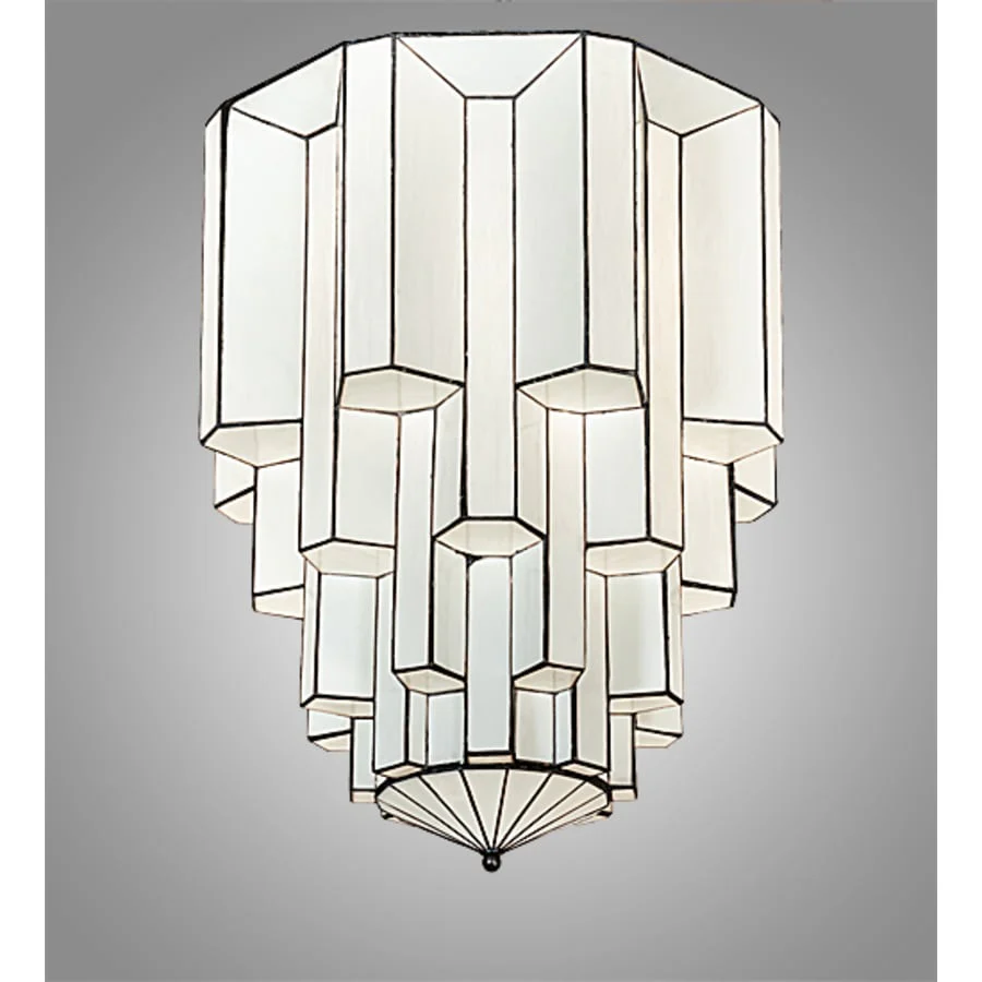 Meyda Tiffany Paramount 24" Wide Flush Mount Waterfall Ceiling Fixture - Antique Iron Gate Finish - GU24 Bulb Base - Image 1