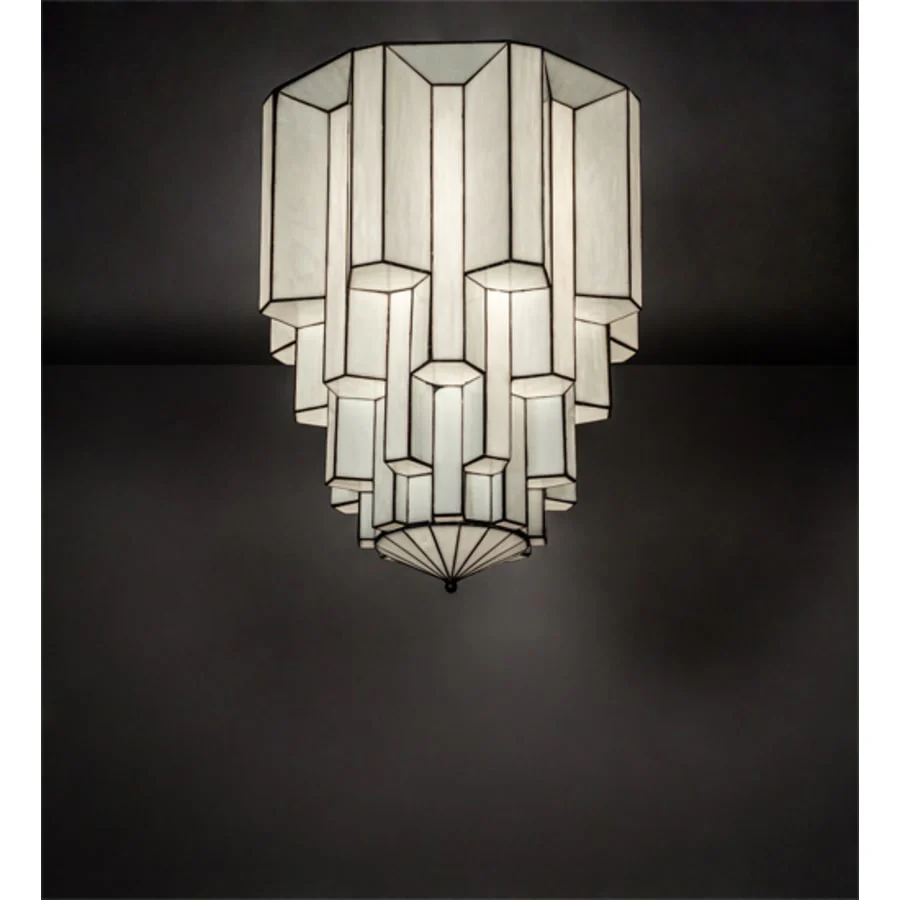 Meyda Tiffany Paramount 24" Wide Flush Mount Waterfall Ceiling Fixture - Antique Iron Gate Finish - GU24 Bulb Base - Image 2