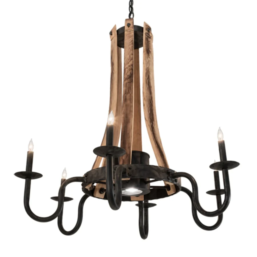 Meyda Tiffany Barrel Stave 6 Light 36" Wide Taper Candle Style Chandelier - Image 2