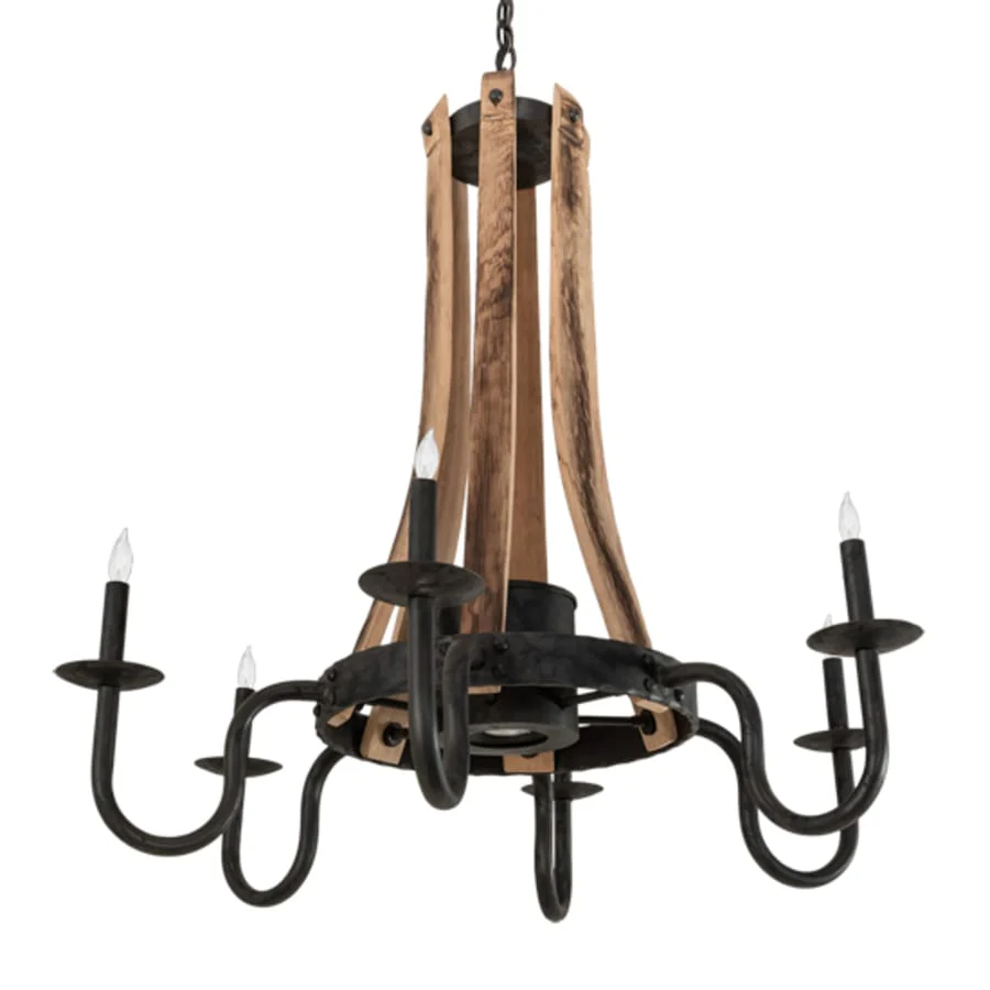 Meyda Tiffany Barrel Stave 6 Light 36" Wide Taper Candle Style Chandelier - Image 3