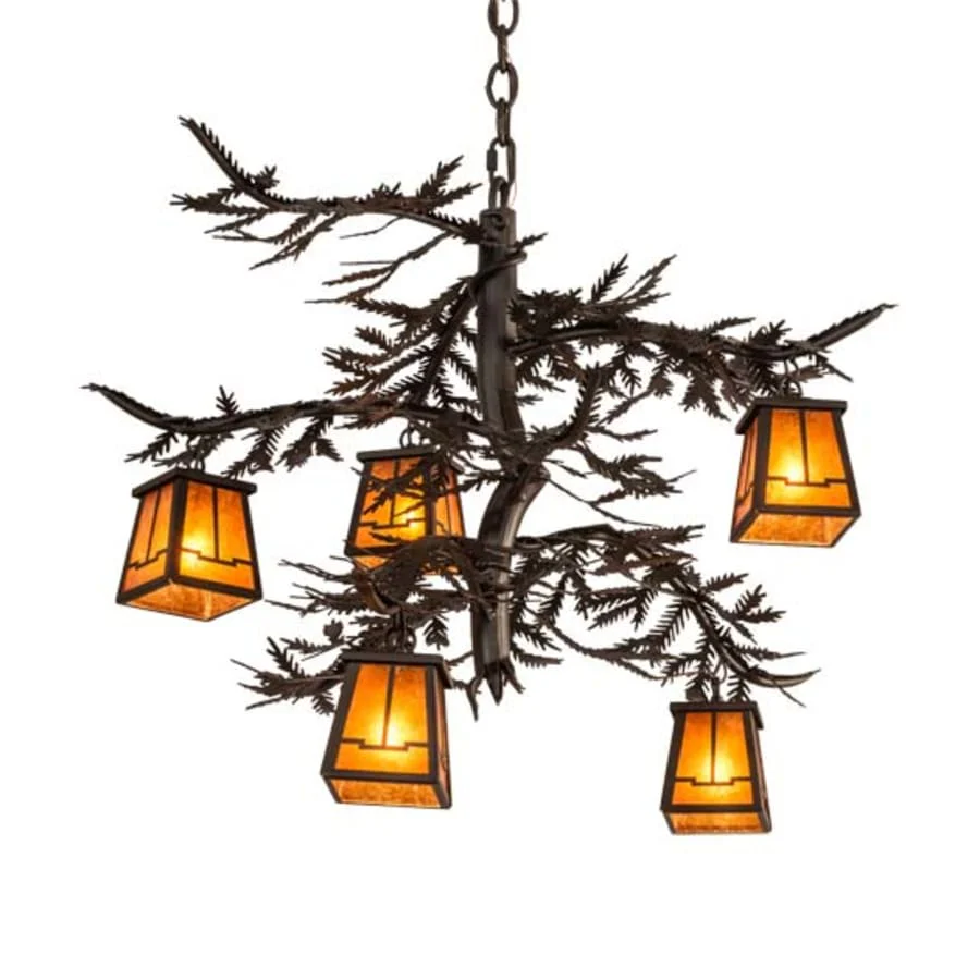 Meyda Tiffany Pine Branch 5 Light 29" Wide Chandelier - Image 1